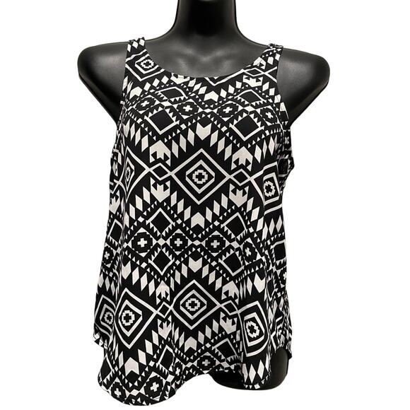 Xhileration Racerback Black and White Print Tank-top - Small - Picture 1 of 3